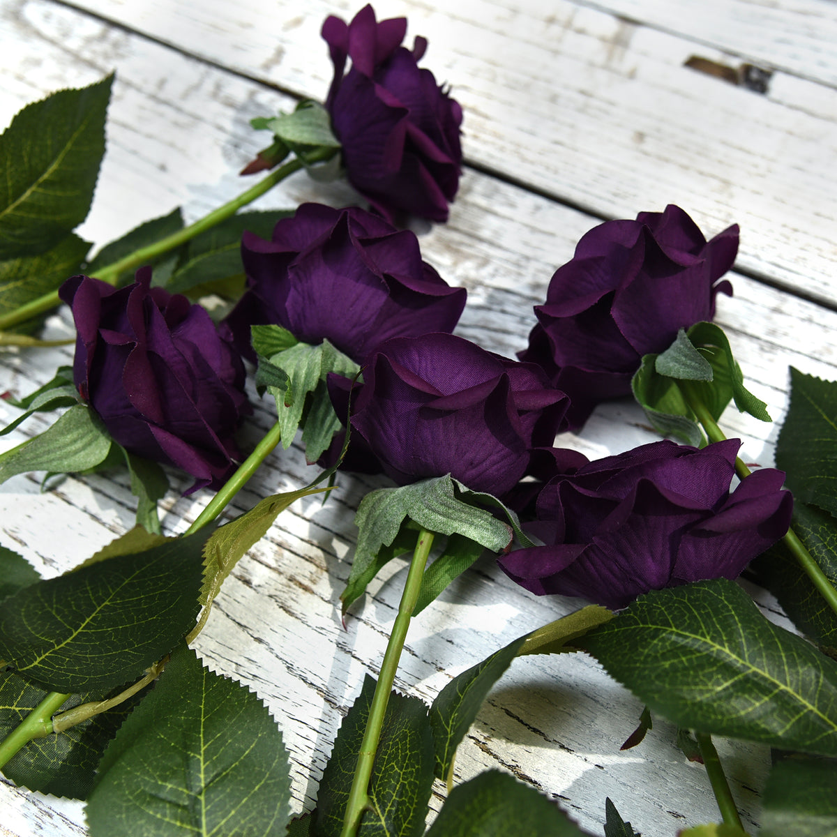 Fake Purple Roses Real Touch 12 Stems Purple Mix Silk Artificial Roses Flowers ‘Petals F ...