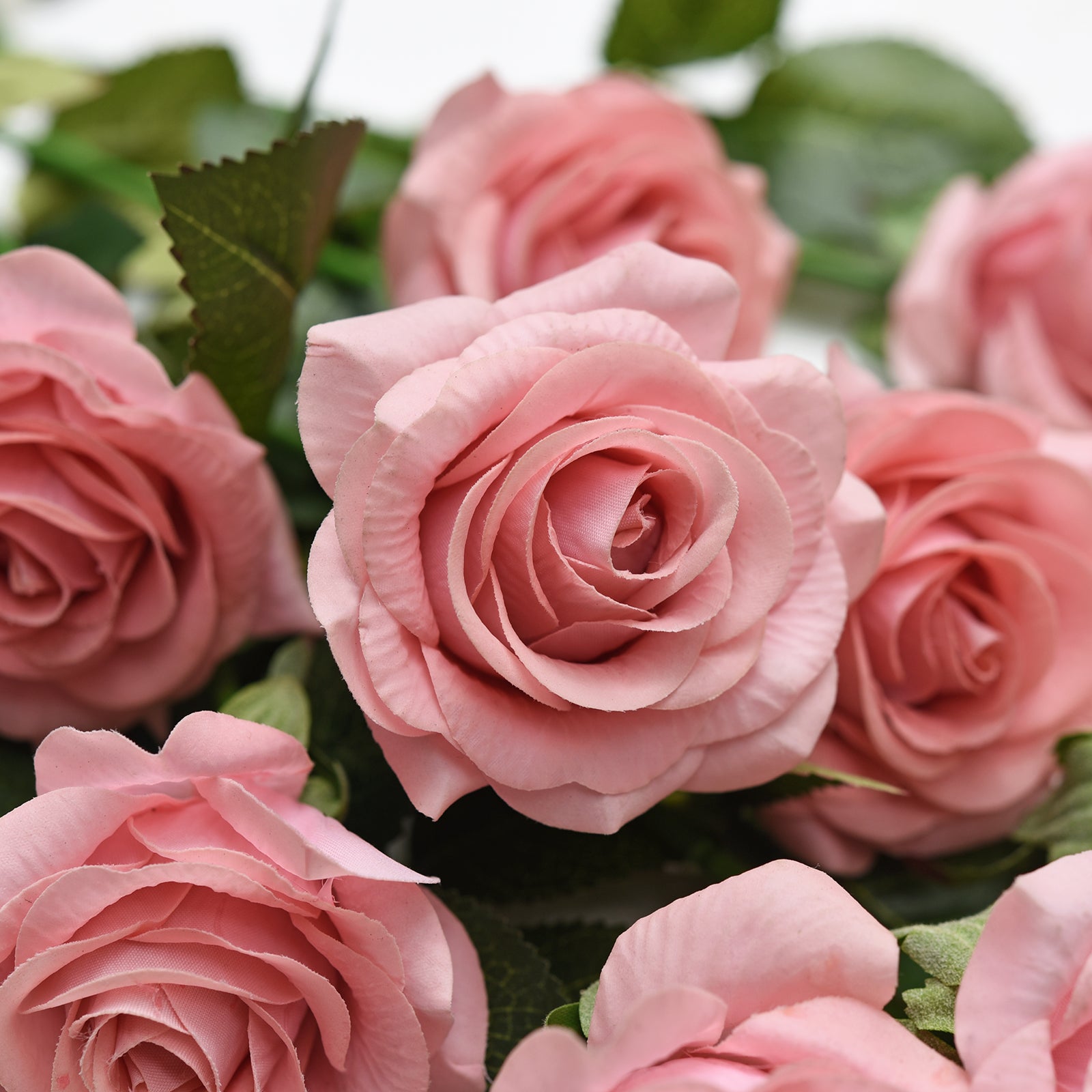 Real Touch 10 Stems Dusty Pink Silk Artificial Roses Flowers ‘Petals Feel and Look like Fresh Roses
