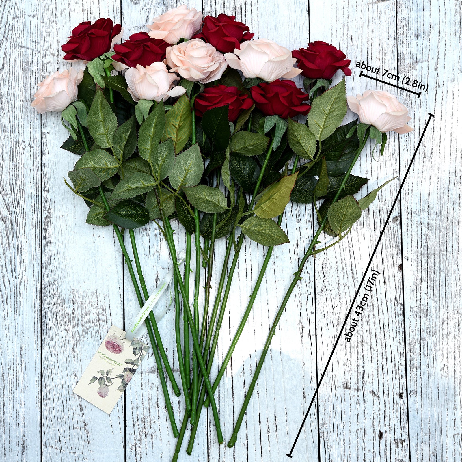 Real Touch 12 Stems "Pretty Charming" Mix Color Silk Artificial Roses Flowers ‘Petals Feel and Look like Fresh Roses'
