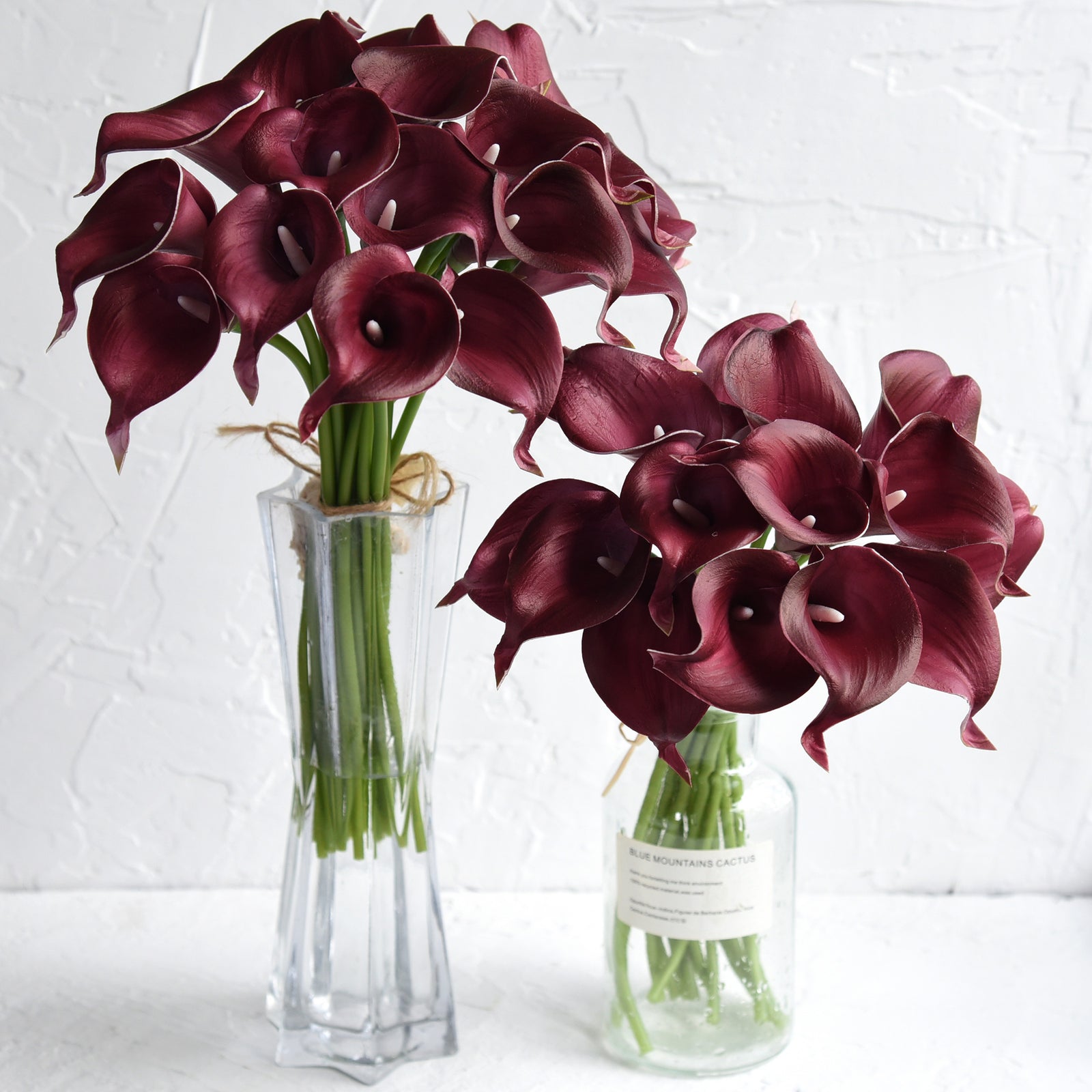 Burgundy Real Touch Calla Lilies Artificial Flower Bouquet 10 Stems