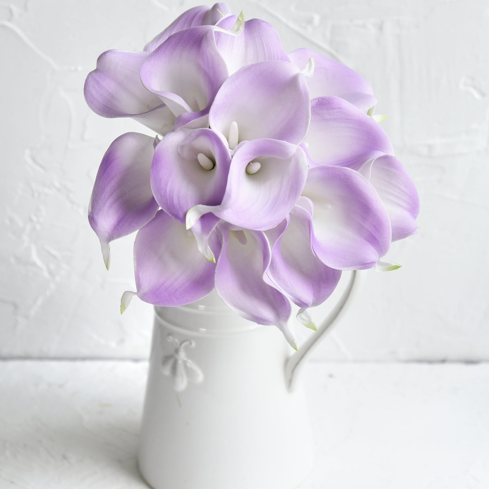 Pale Violet Real Touch Calla Lilies Artificial Flower Bouquet 10 Stems