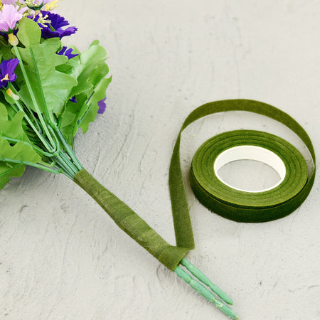 Moss Green Floral Tapes (60 Yards) Binds Flower Stems Together for Bouquets Corsages Boutonnieres 2-Pack