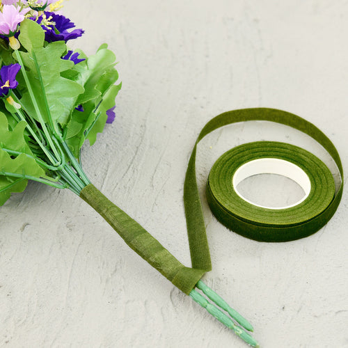 Moss Green Floral Tapes (60 Yards) Binds Flower Stems Together for Bouquets Corsages Boutonnieres 2-Pack