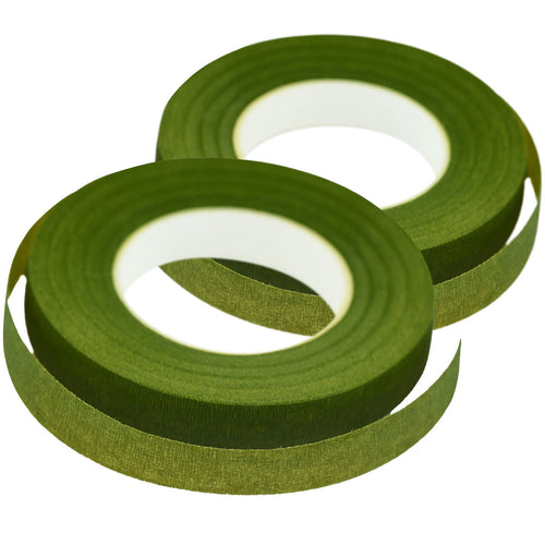Moss Green Floral Tapes (60 Yards) Binds Flower Stems Together for Bouquets Corsages Boutonnieres 2-Pack