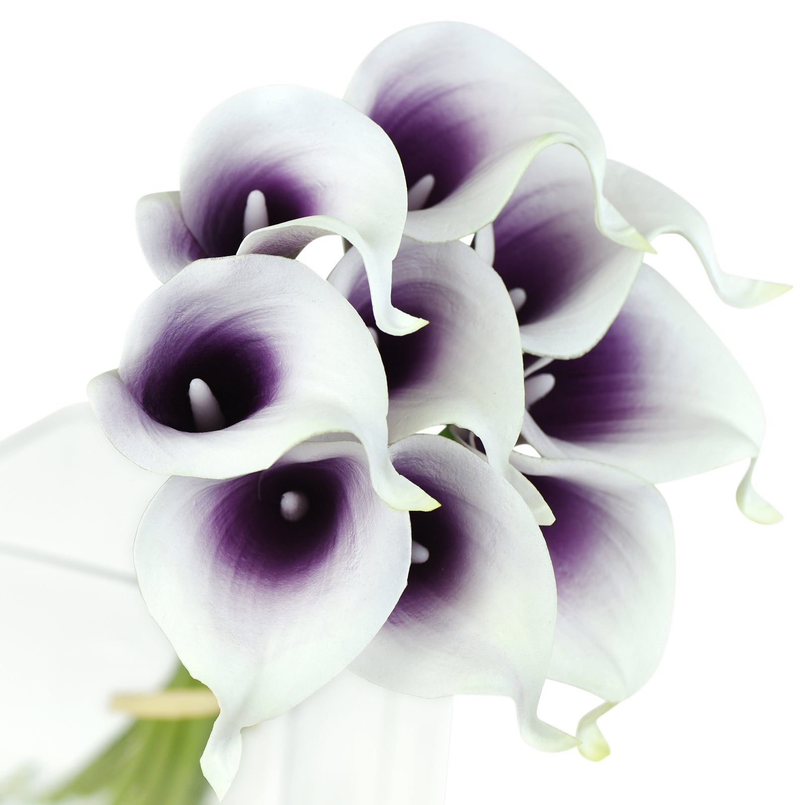 Deep Purple Real Touch Calla Lilies Artificial Flower Bouquet 10 Stems