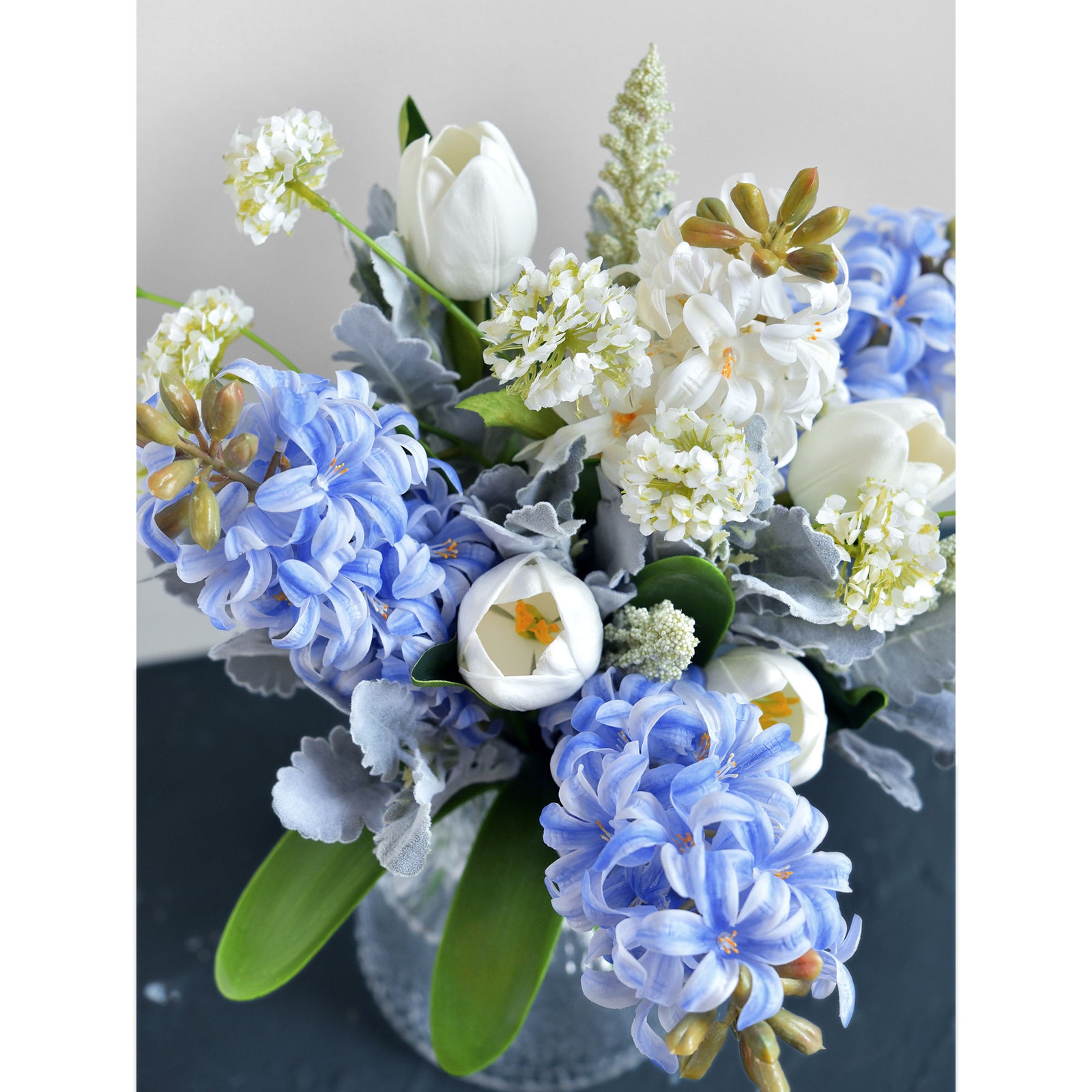 Real Touch Hyacinth (Tranquil Blue) Artificial Flowers ‘Petals Feel and Look like Fresh Hyacinth' Wedding, Home Decor, Arrangement 2 Stems