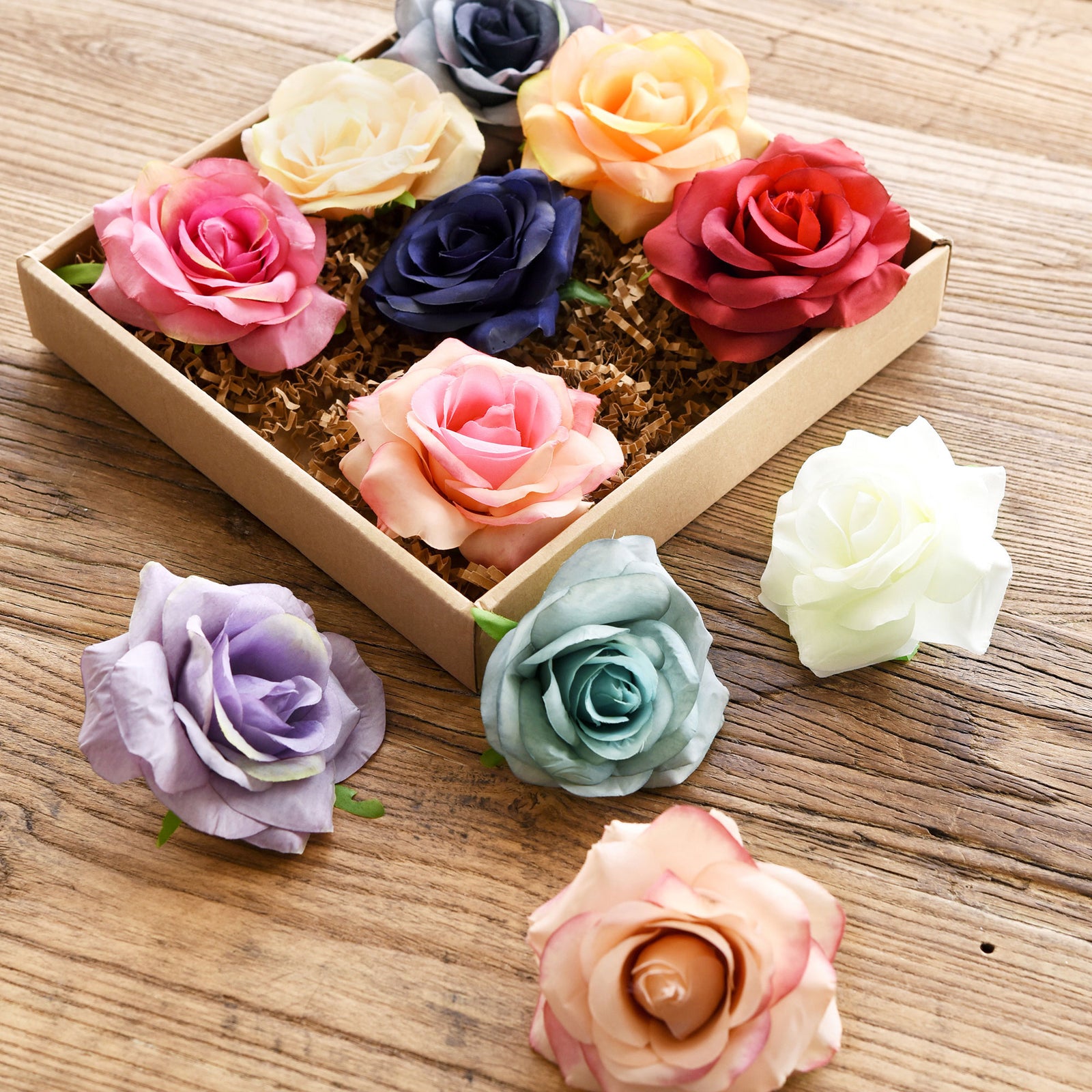 Vintage Silk Rose Head Artificial Flowers